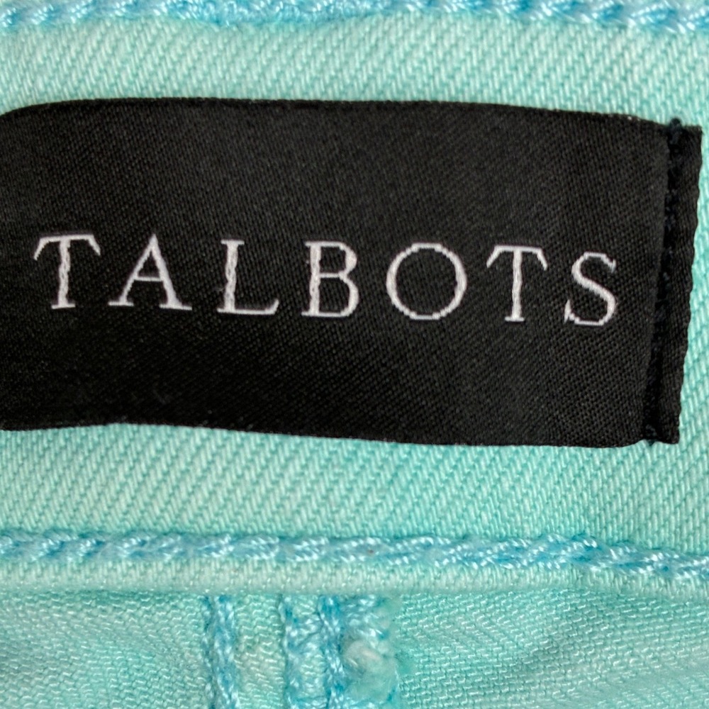 Talbots Straight Leg Crop Jeans Size 8 Aqua Mint Stretch Denim Cropped Pants - Picture 5 of 7
